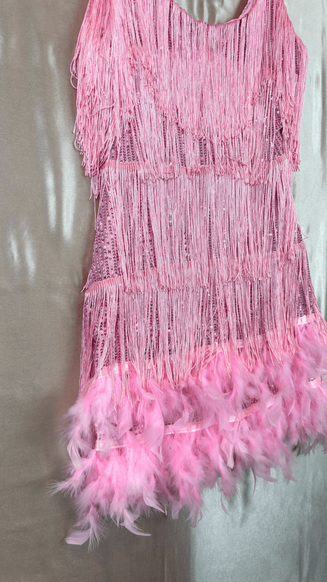Pink Feathers Stage Presence Dress - TRÈS FOU OR SOMETHING