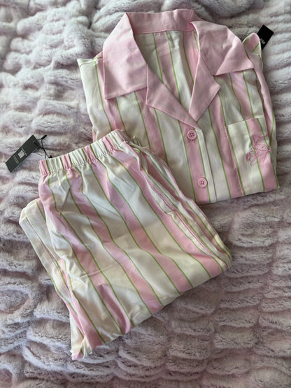 Foxy Cotton Pink Stripes Pajama Set Tres Fou Or Something