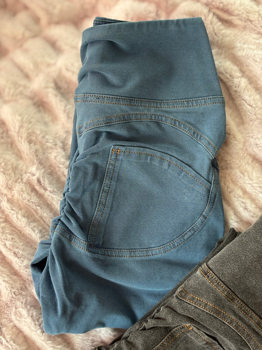 High Rise Butt Enhancer Light Blue Jeggings