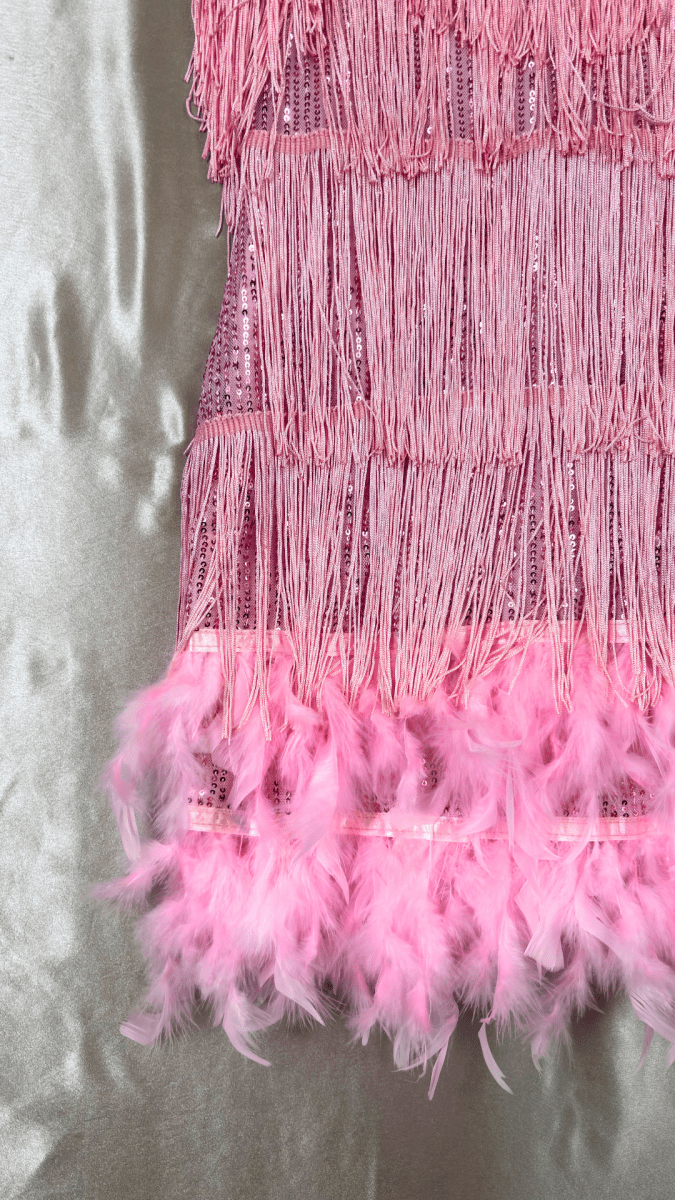 Pink Feathers Stage Presence Dress - TRÈS FOU OR SOMETHING