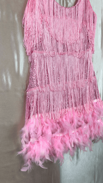 Pink Feathers Stage Presence Dress - TRÈS FOU OR SOMETHING