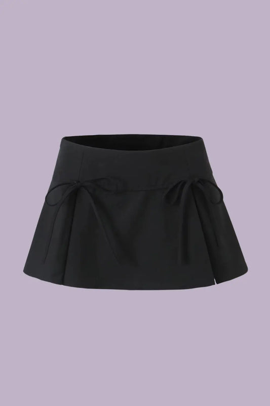 Dainty Bows Black Cotton Skirt Tres Fou Or Something